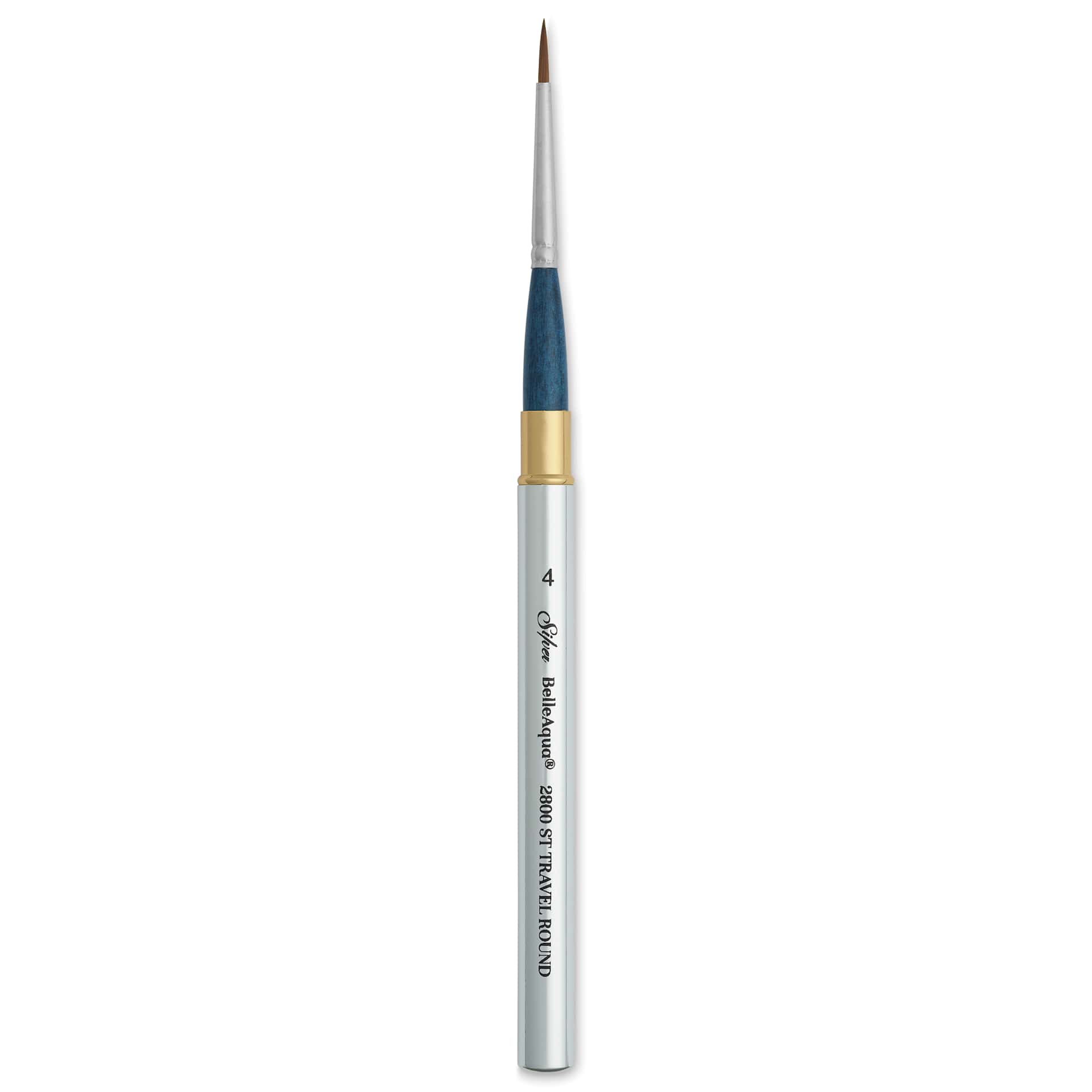 Silver Brush BelleAqua Travel Brush - Round, Short Handle, Size 4