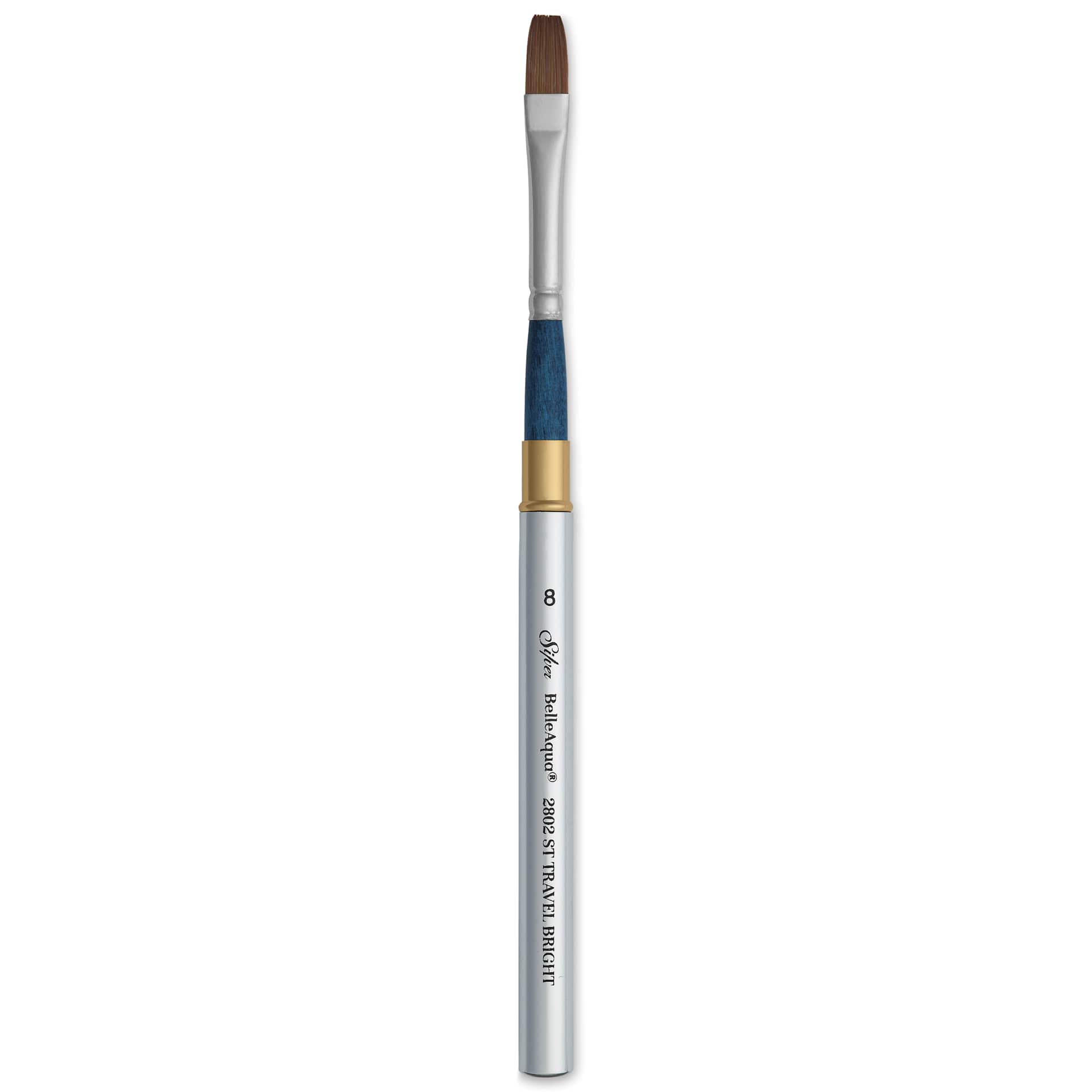 Silver Brush BelleAqua Travel Brush - Bright, Short Handle, Size 8
