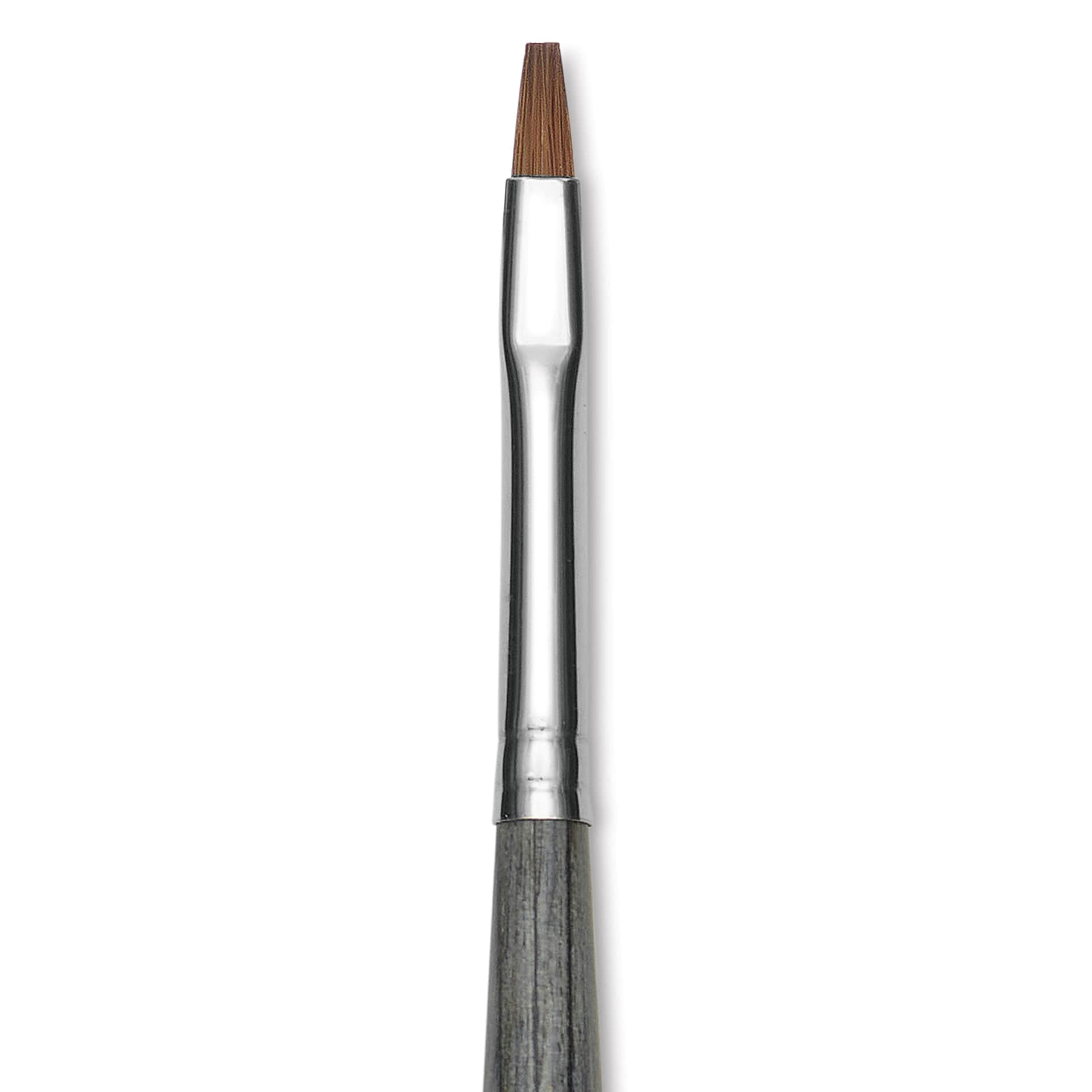Da Vinci Colineo Synthetic Kolinsky Sable Brush - Flat, Size 0, Long Handle, close-up