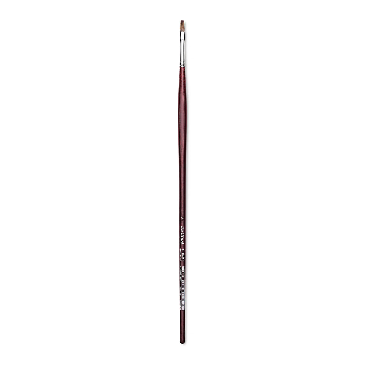 Da Vinci Grigio Synthetic Brush - Flat, Long Handle, Size 2