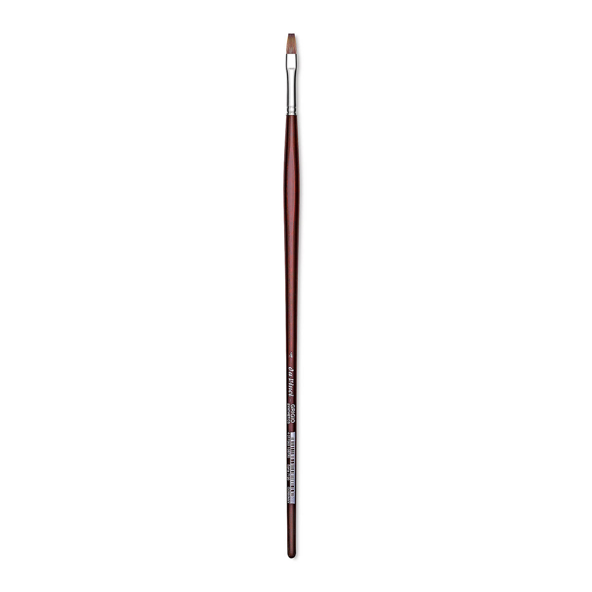 Da Vinci Grigio Synthetic Brush - Flat, Long Handle, Size 4