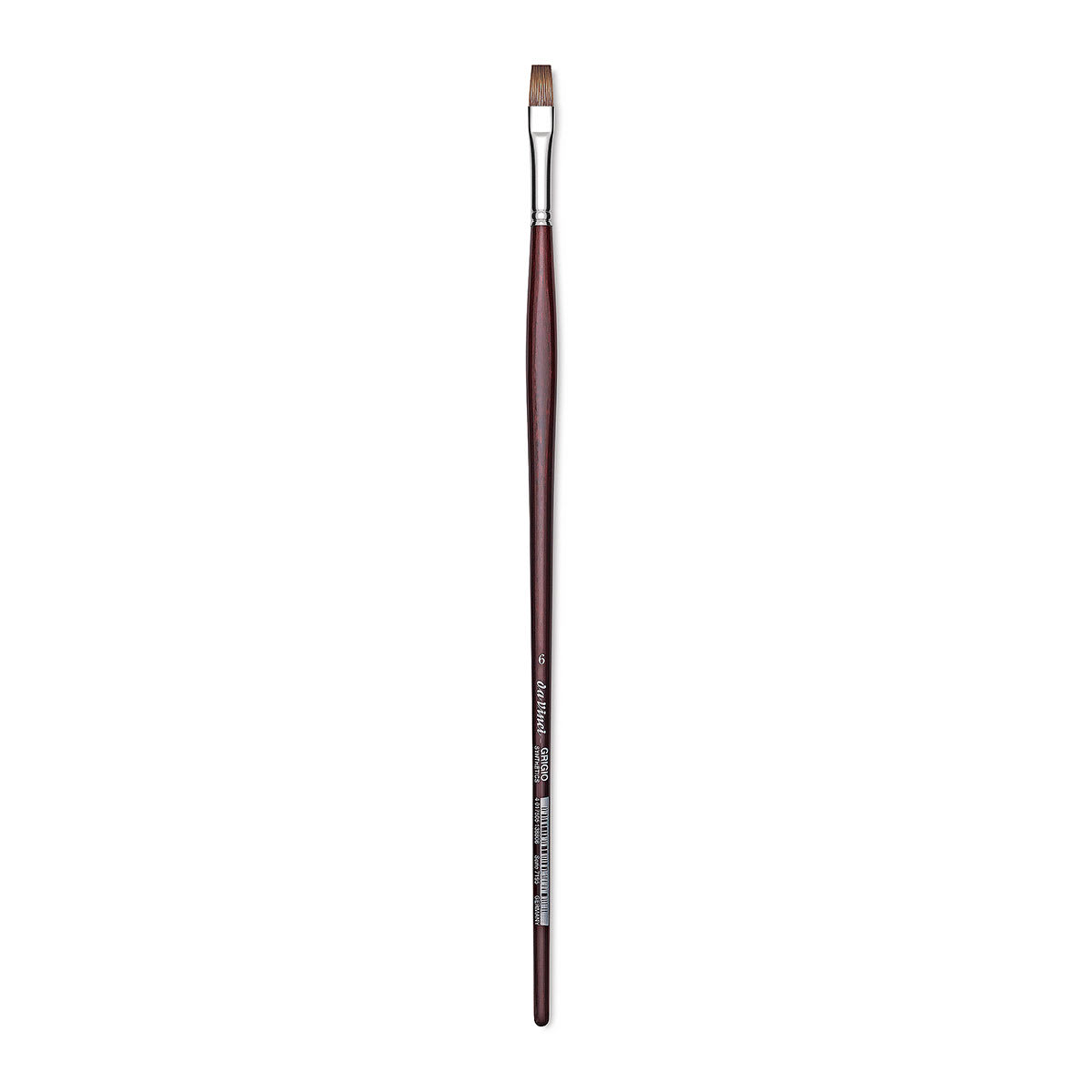 Da Vinci Grigio Synthetic Brush - Flat, Long Handle, Size 6