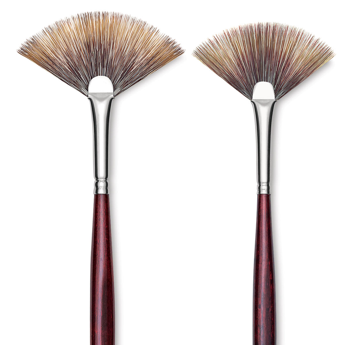 Da Vinci Grigio Synthetic Brushes - Closeup of 2 Fan brushes