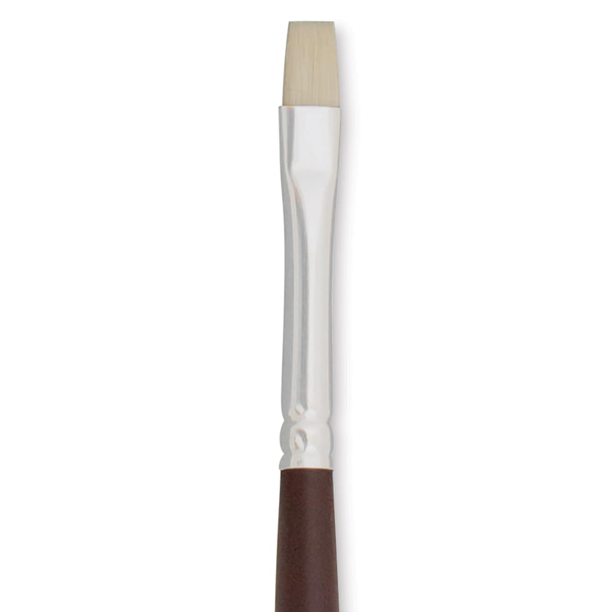 Silver Brush Silverstone Premium White Hog Bristle Brush - Bright, Long Handle, Size 1 close up