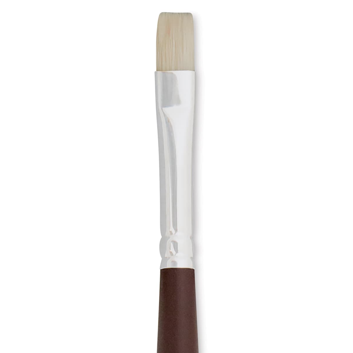 Silver Brush Silverstone Premium White Hog Bristle Brush - Bright, Long Handle, Size 3 close up