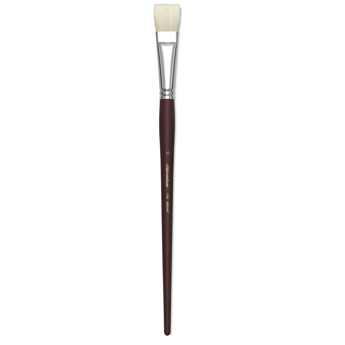 Silver Brush Silverstone Premium White Hog Bristle Brush - Bright, Long Handle, Size 12