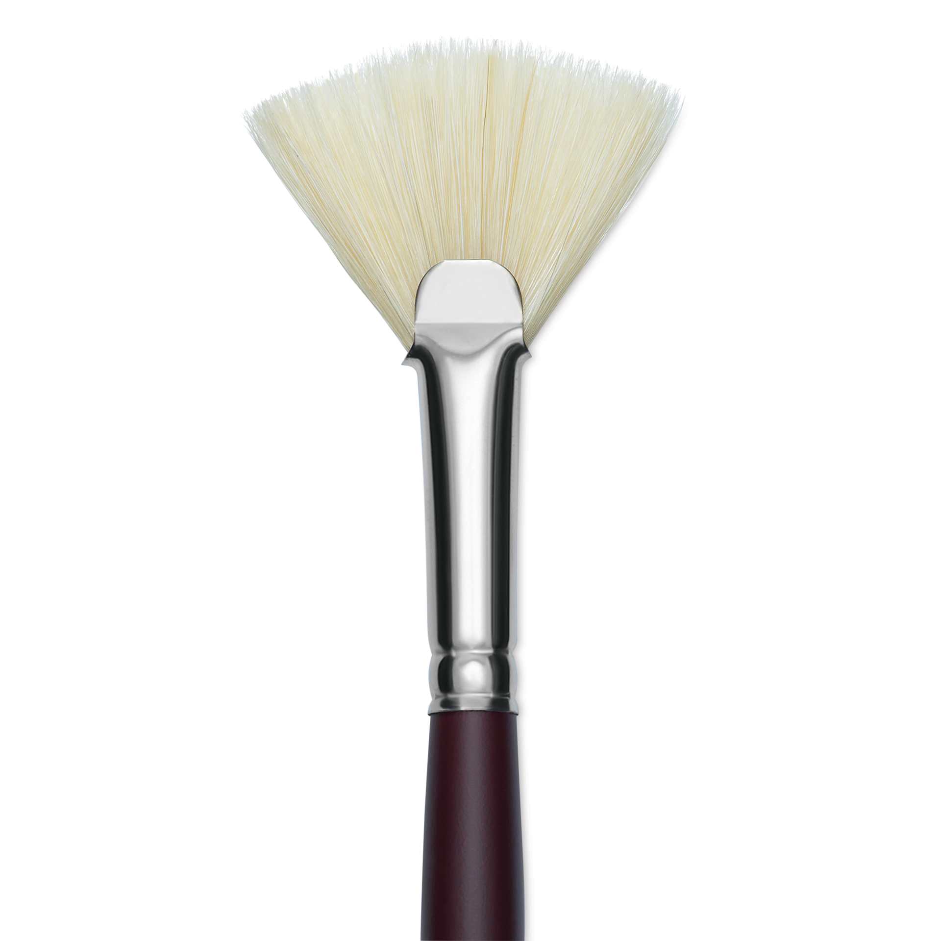 Silver Brush Silverstone Premium White Hog Bristle Brush - Fan, Long Handle, Size 6, close-up