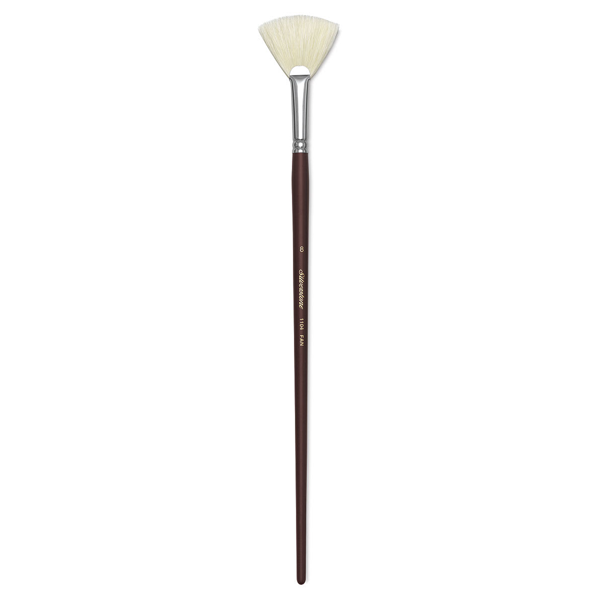 Silver Brush Silverstone Premium White Hog Bristle Brush - Fan, Long Handle, Size 8