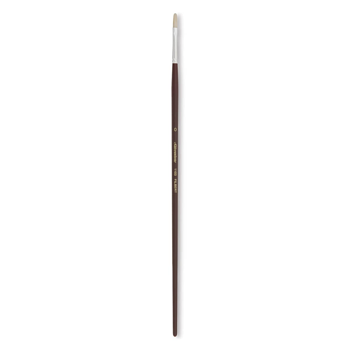 Silver Brush Silverstone Premium White Hog Bristle Brush - Filbert, Long Handle, Size 0