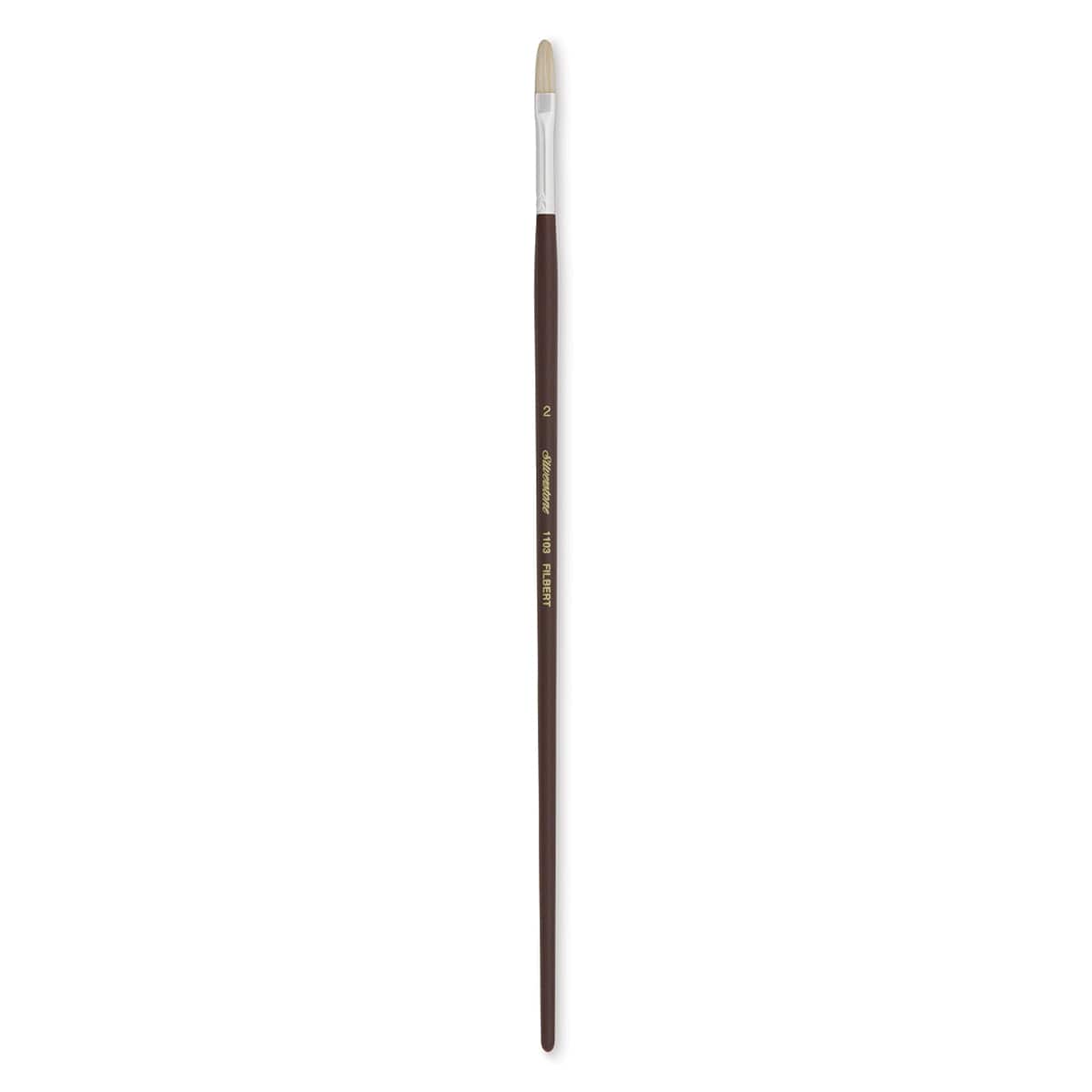 Silver Brush Silverstone Premium White Hog Bristle Brush - Filbert, Long Handle, Size 2
