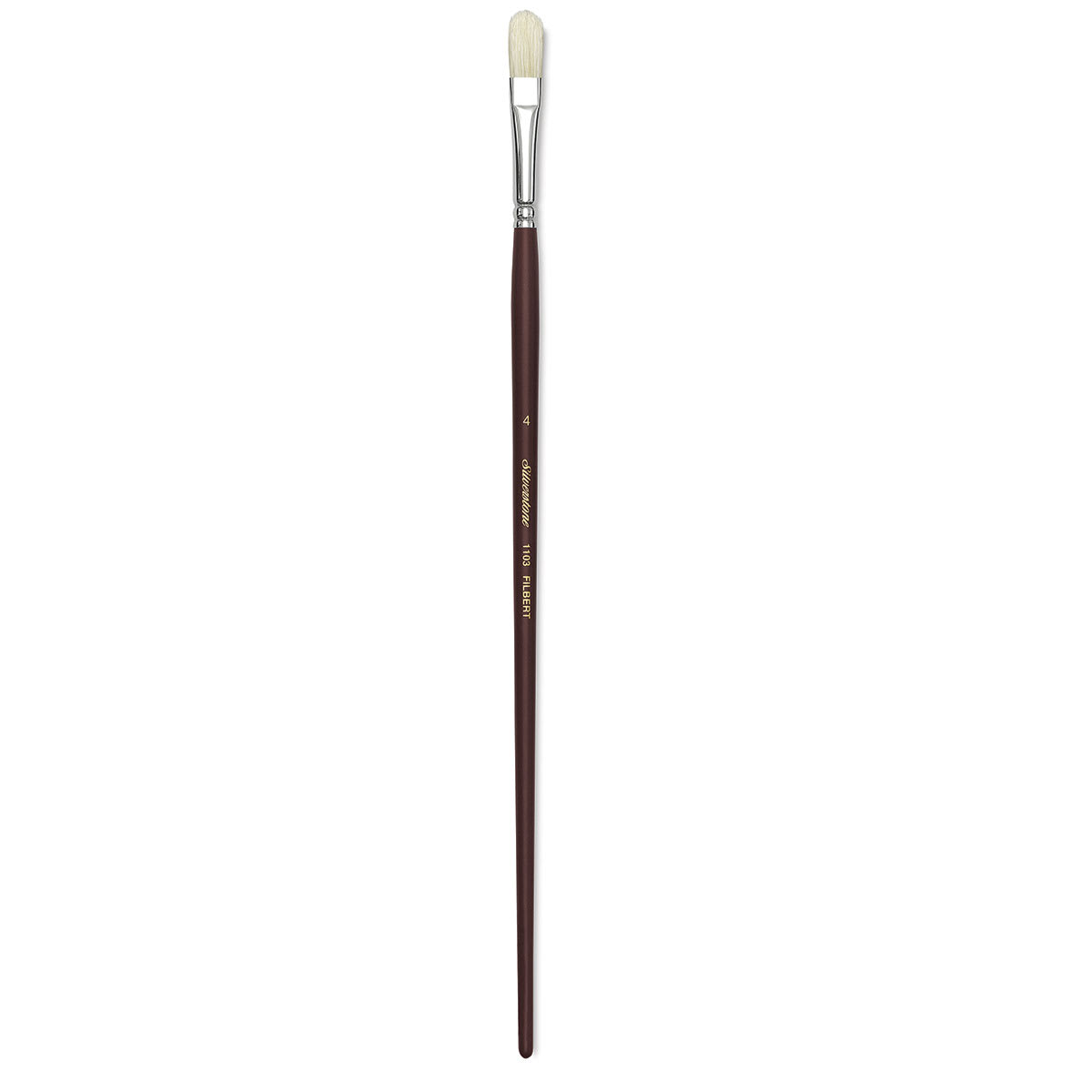 Silver Brush Silverstone Premium White Hog Bristle Brush - Filbert, Long Handle, Size 4
