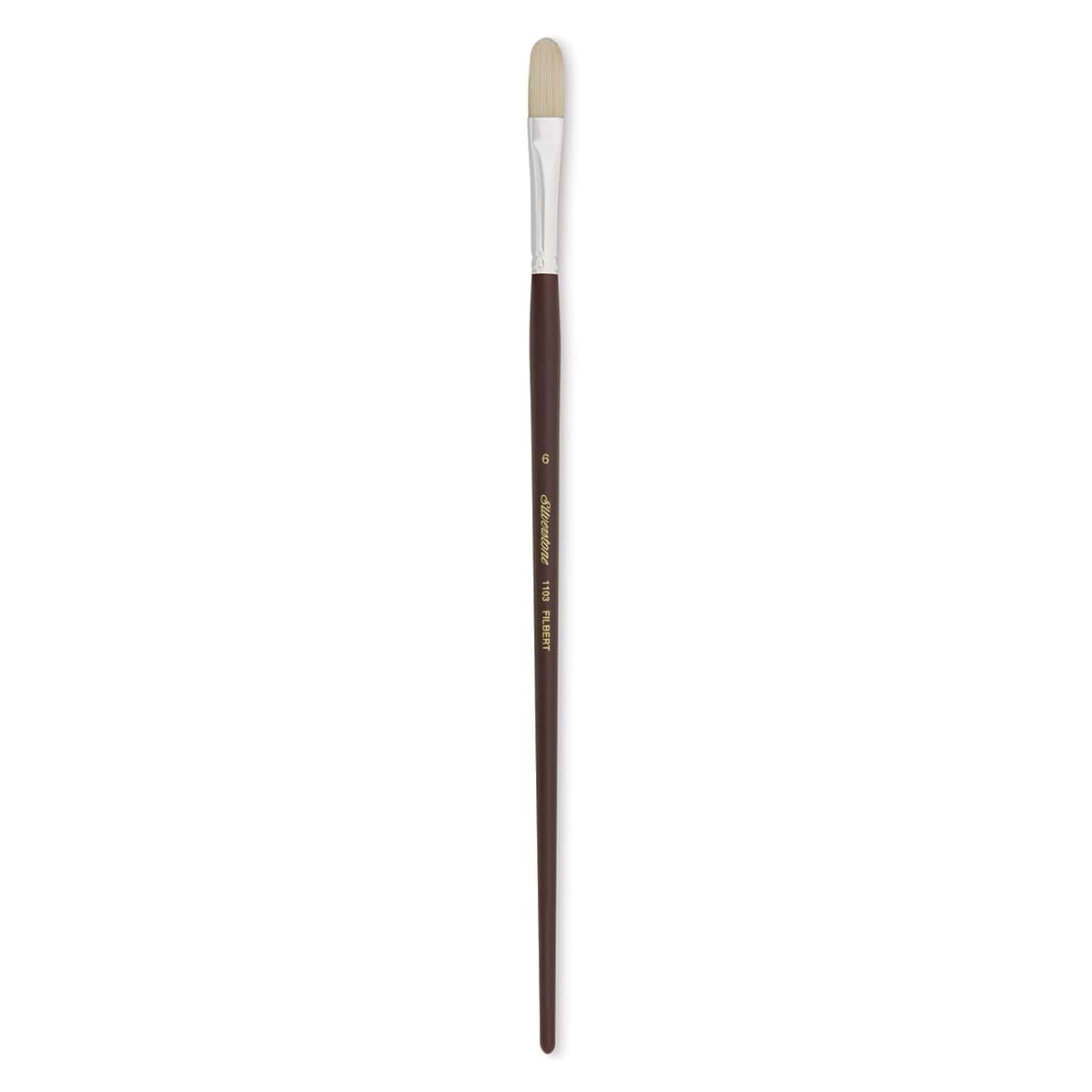 Silver Brush Silverstone Premium White Hog Bristle Brush - Filbert, Long Handle, Size 6