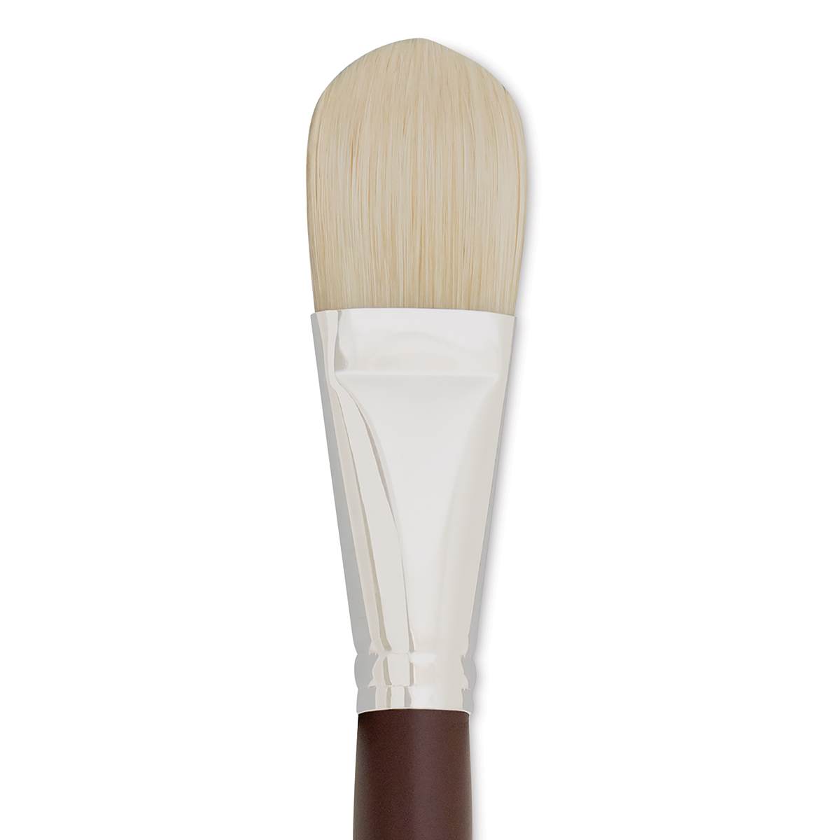 Silver Brush Silverstone Premium White Hog Bristle Brush - Filbert, Long Handle, Size 16 close up