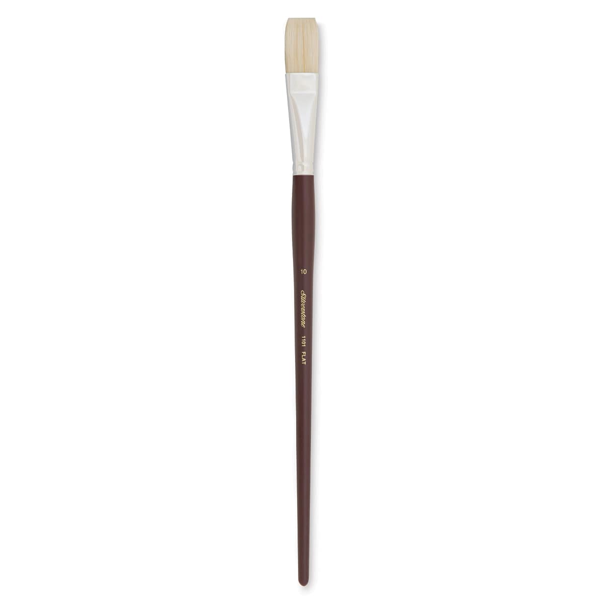 Silver Brush Silverstone Premium White Hog Bristle Brush - Flat, Long Handle, Size 10