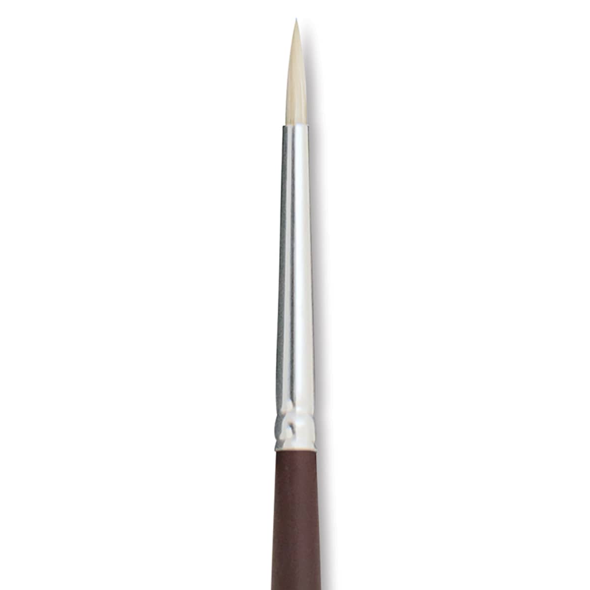 Silver Brush Silverstone Premium White Hog Bristle Brush - Round, Long Handle, Size 0 close up