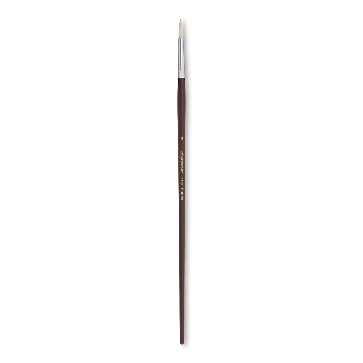 Silver Brush Silverstone Premium White Hog Bristle Brush - Round, Long Handle, Size 3