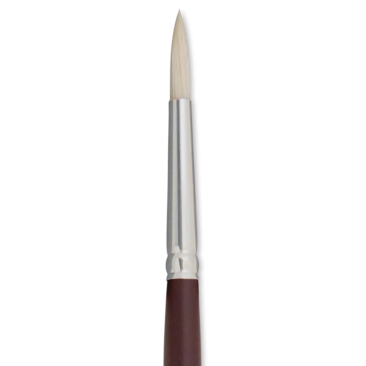 Silver Brush Silverstone Premium White Hog Bristle Brush - Round, Long Handle, Size 3 close up