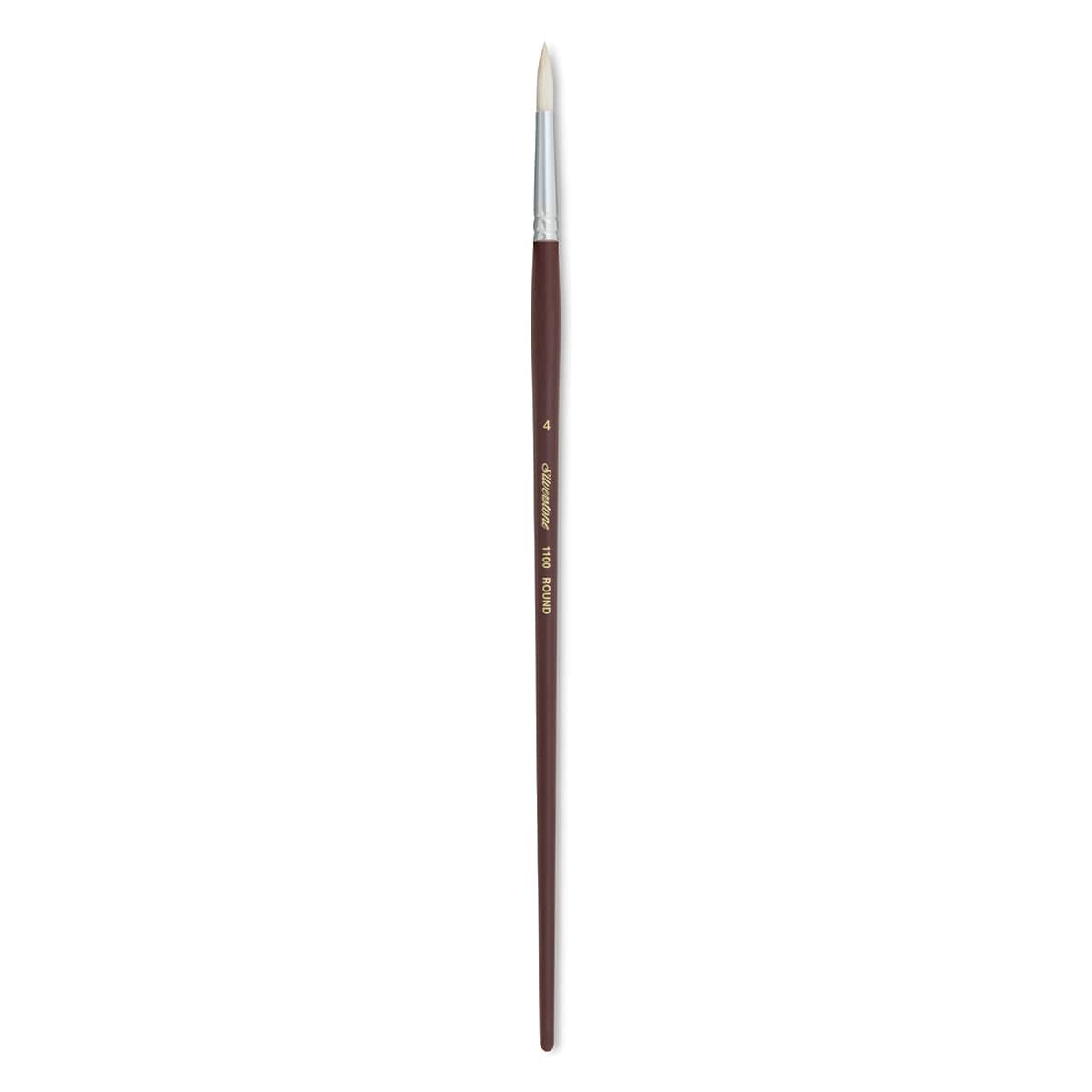 Silver Brush Silverstone Premium White Hog Bristle Brush - Round, Long Handle, Size 4