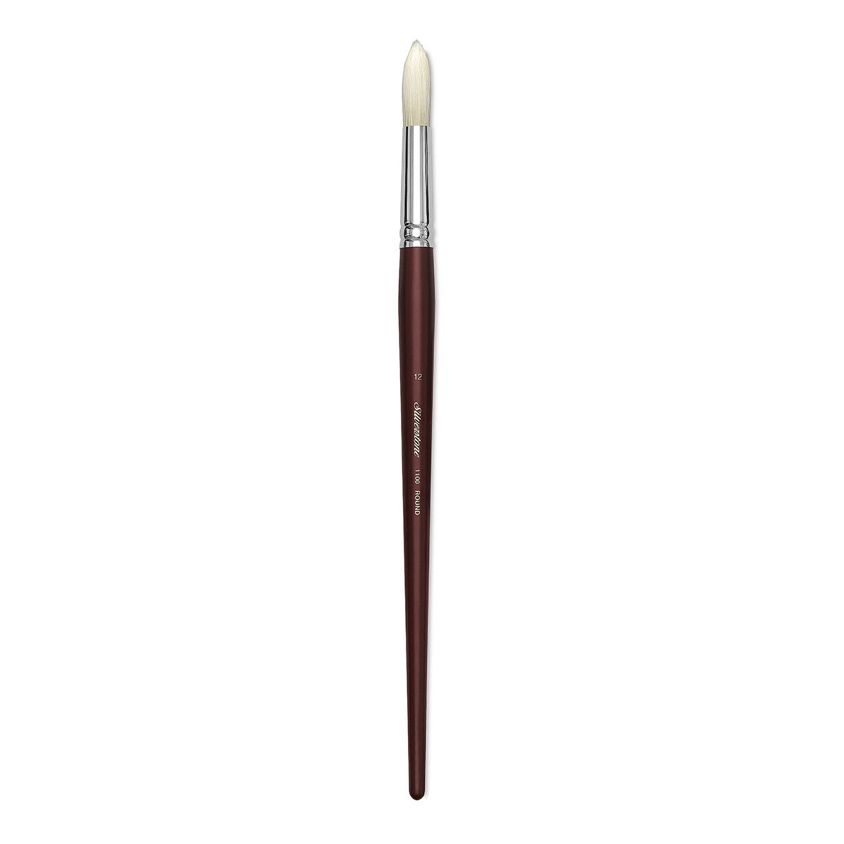 Silverstone Premium White Hog Bristle Brushes - Round Brush shown upright