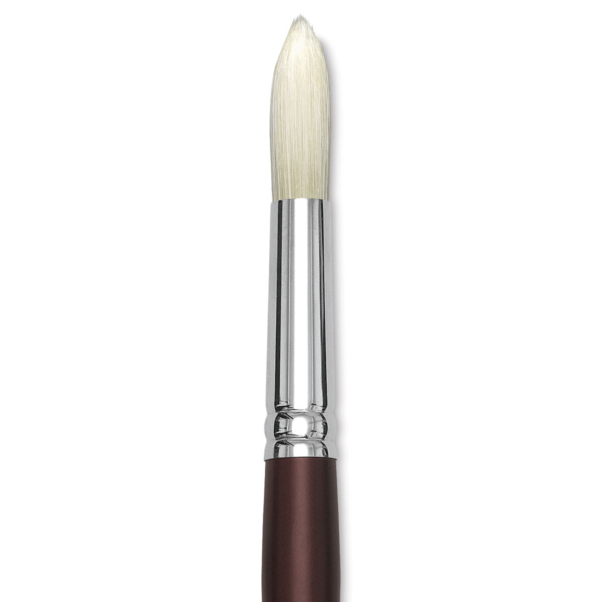 Silver Brush Silverstone Premium White Hog Bristle Brush - Round, Long Handle, Size 12 close up