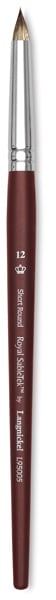 Royal Langnickel SableTek Brushes - Short handled Short Round Brush shown upright
