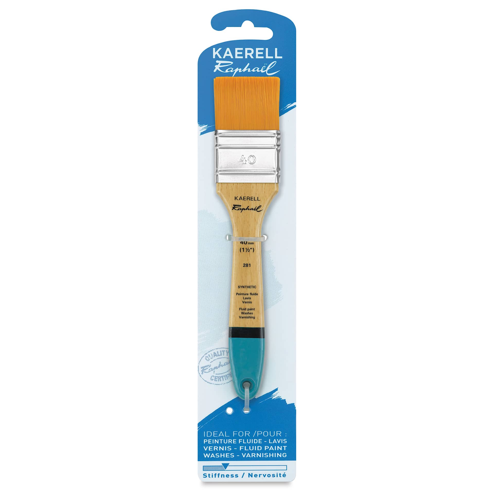 Raphael Kaerell Brush - Mixed Media Flat, Size 40, in packaging