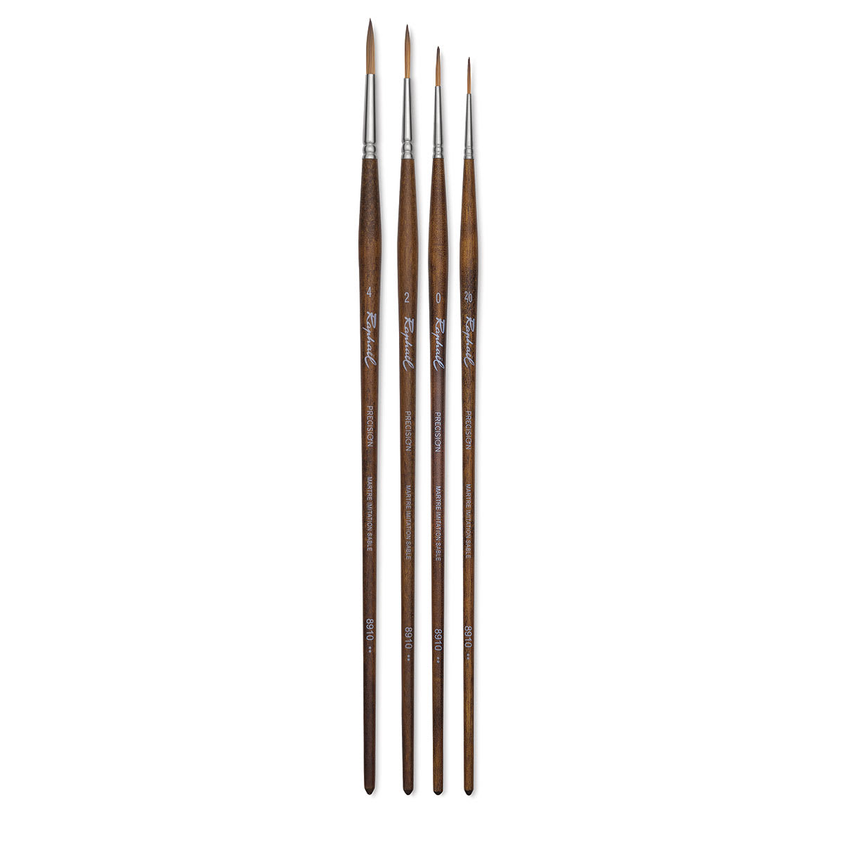 Raphaél Precision Brushes - 4 Long handled Liner brushes shown 
