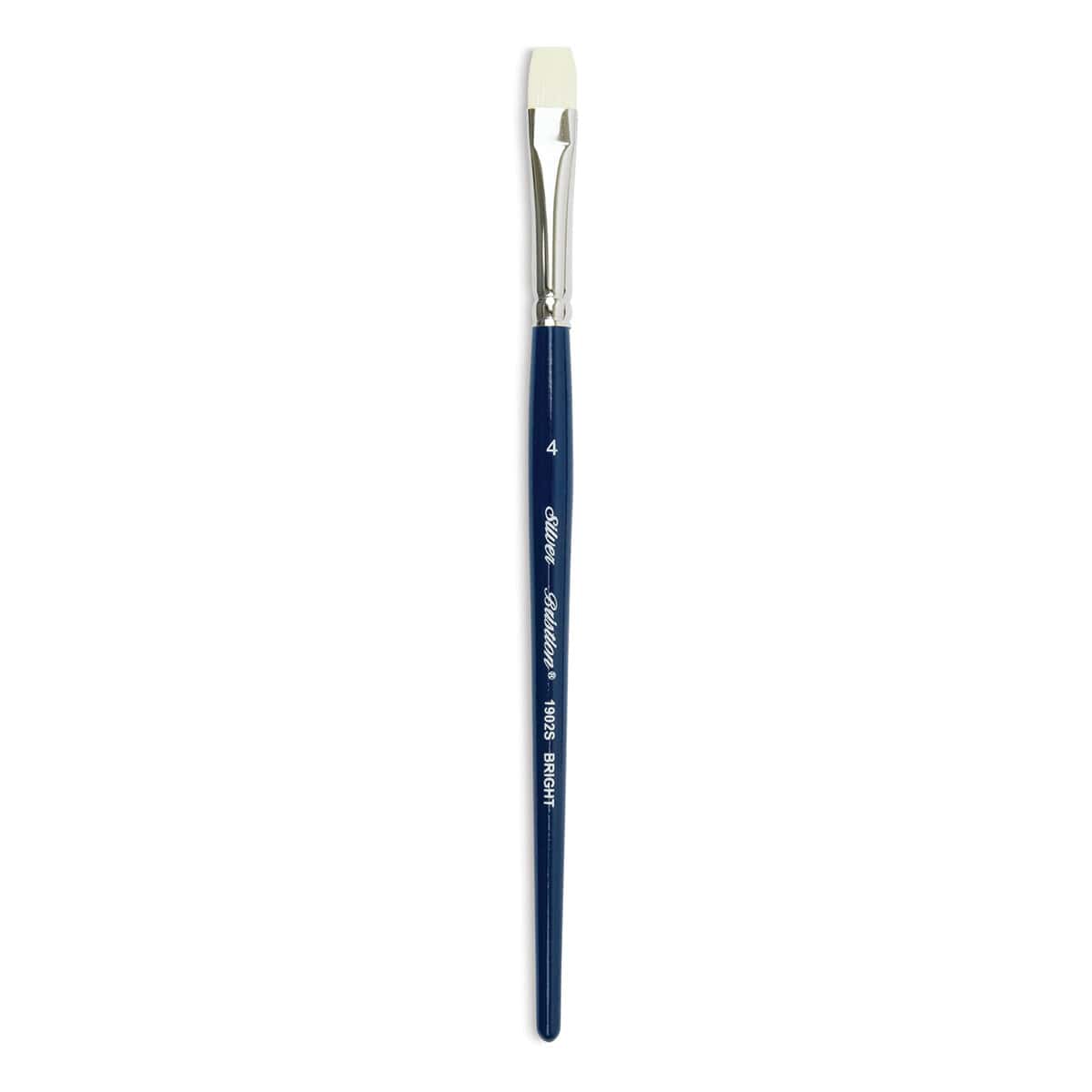 Silver Brush Bristlon Stiff White Synthetic Brush - Bright, Size 4, Short Handle