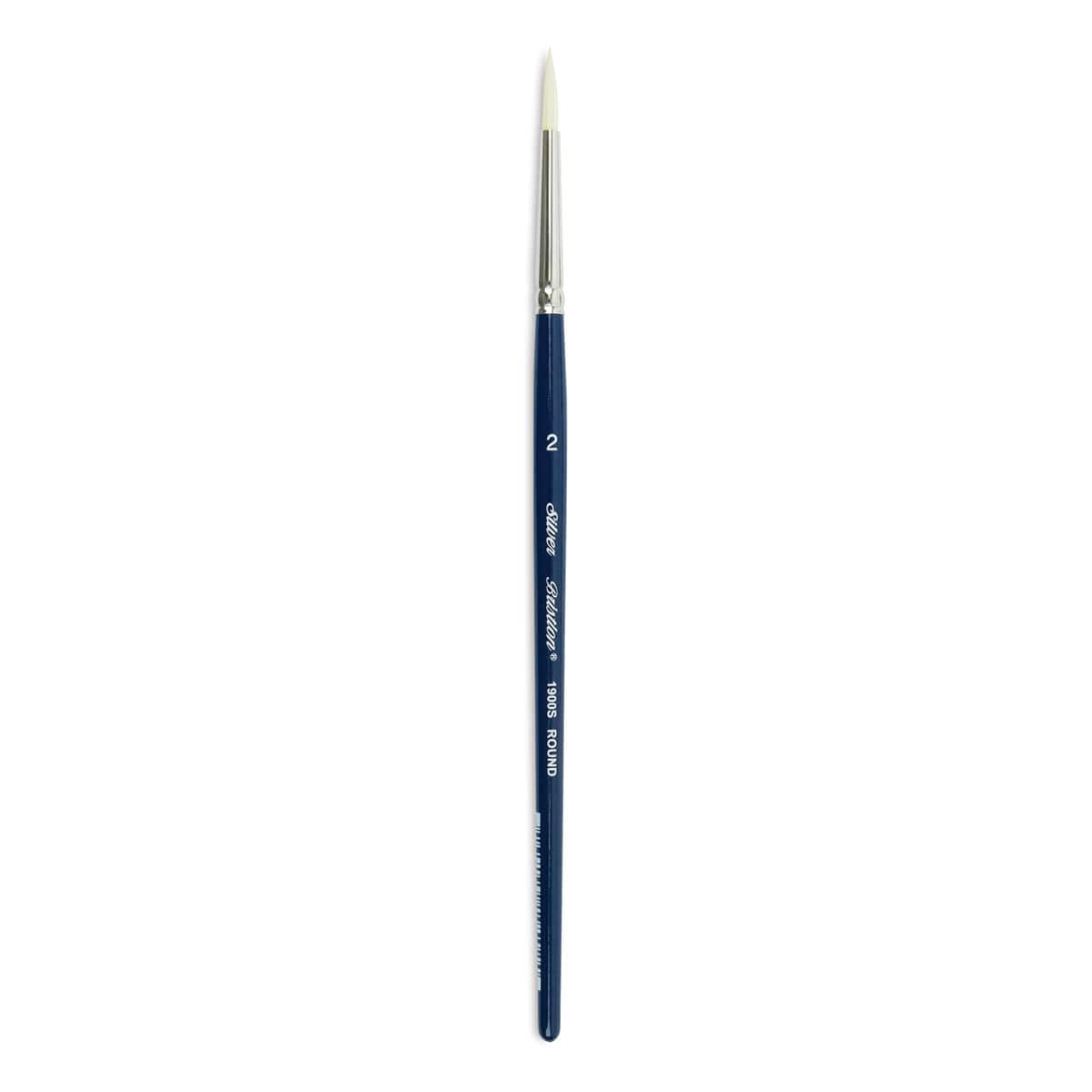 Silver Brush Bristlon Stiff White Synthetic Brush - Round, Size 2, Short Handle