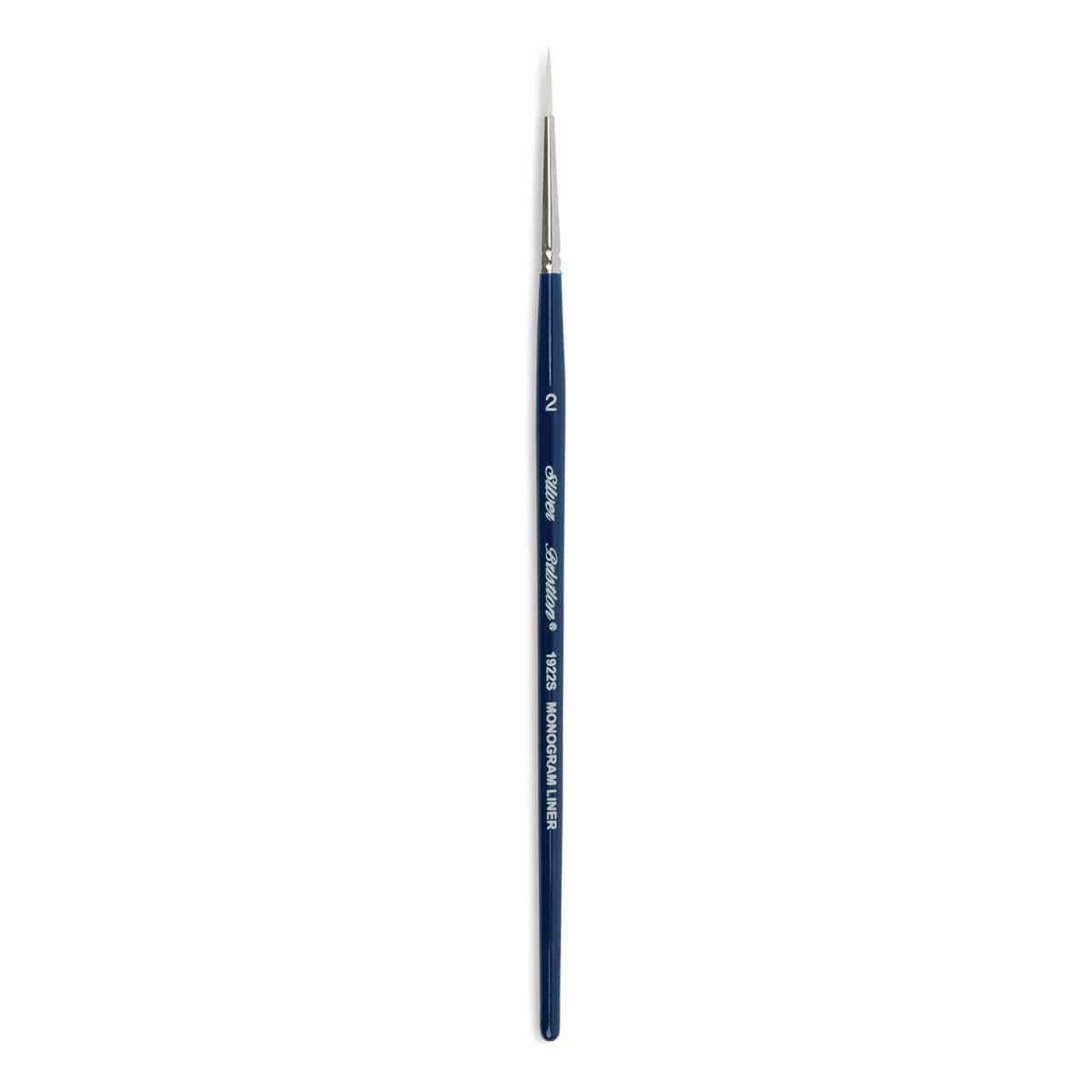 Silver Brush Bristlon Stiff White Synthetic Brush - Monogram Liner, Size 2, Short Handle