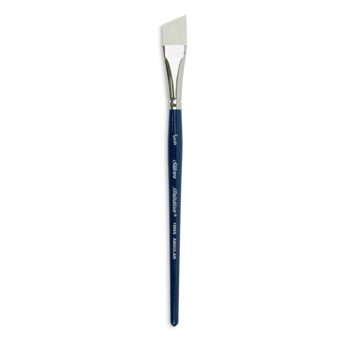 Silver Brush Bristlon Stiff White Synthetic Brush - Angle, Size 5/8", Short Handle
