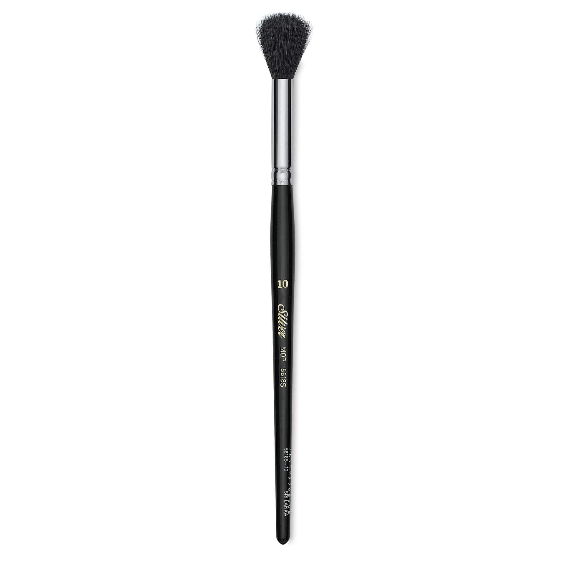 Silver Brush Black Goat Silver Mop Brush - Round, Size 10, Short Handle (full length)