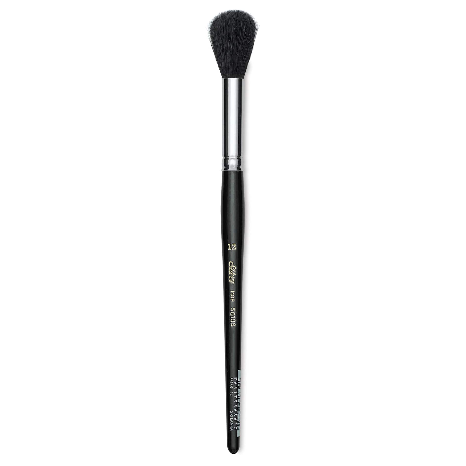Silver Brush Black Goat Silver Mop Brush - Round, Size 12, Short Handle (full length)