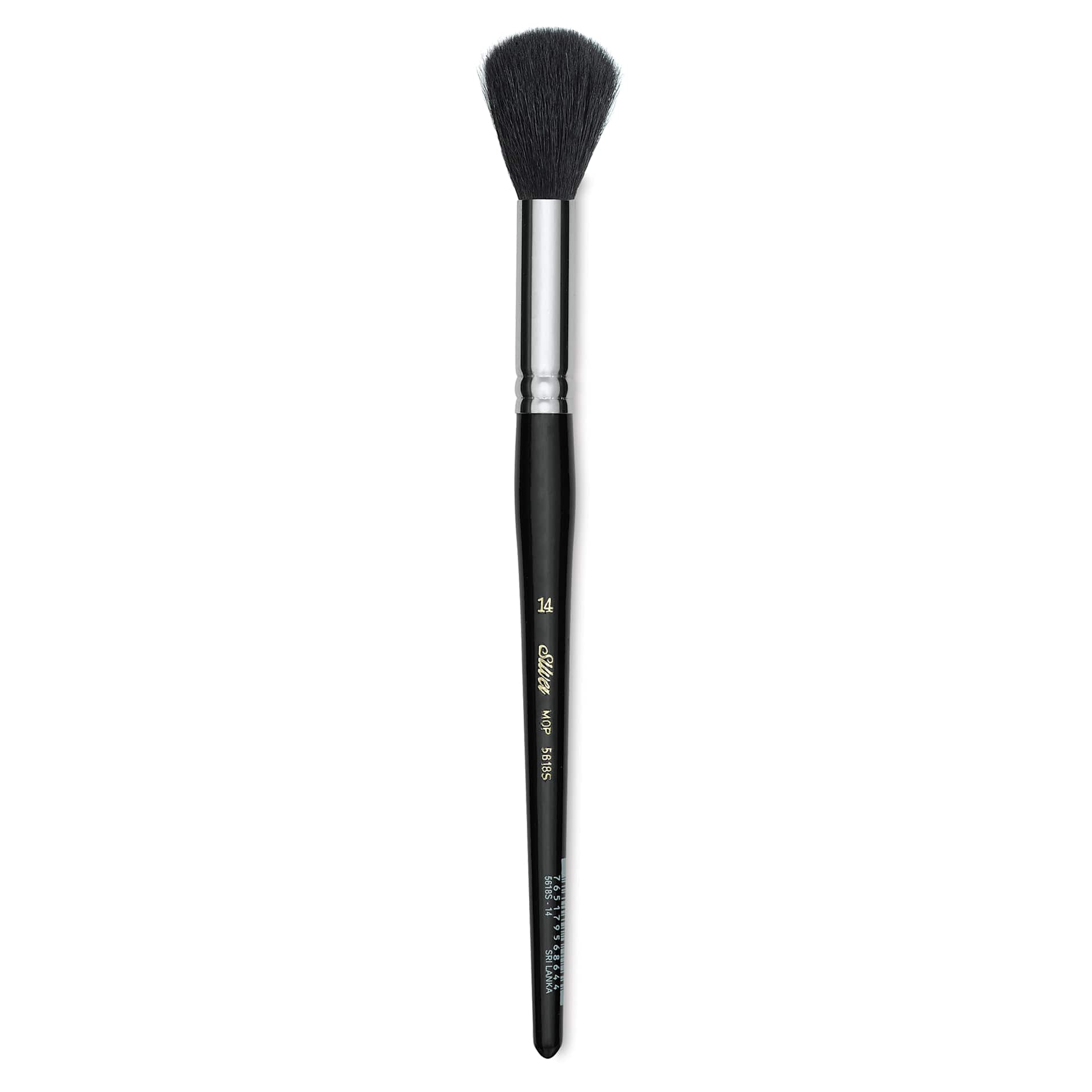 Silver Brush Black Goat Silver Mop Brush - Round, Size 14, Short Handle (full length)
