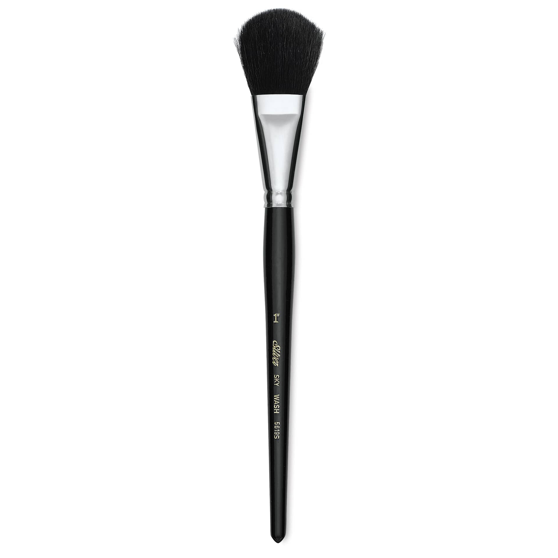 Silver Brush Black Goat Silver Mop Brush - Oval, Size 1", Short Handle (full length)