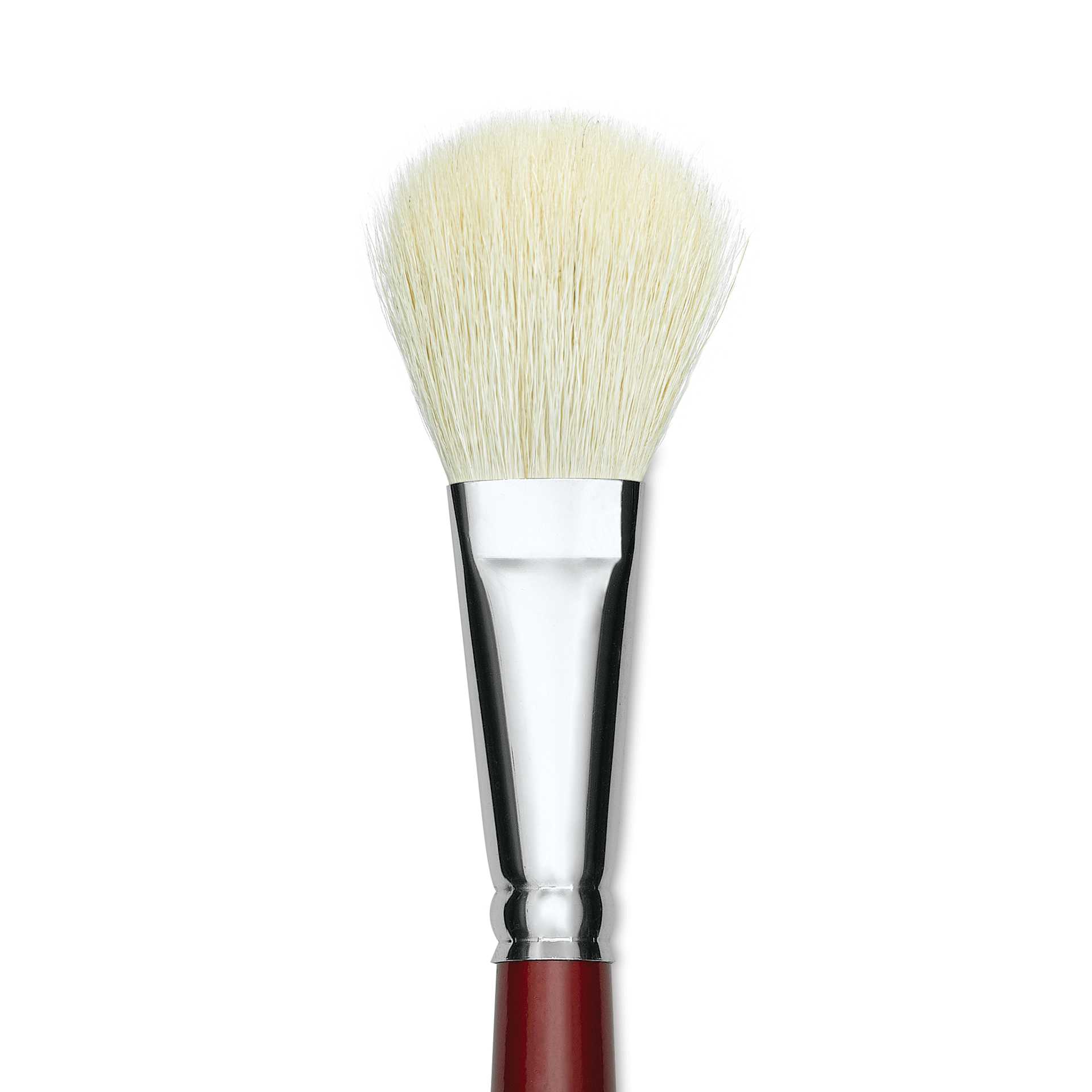 Silver Brush White Synthetic Goat Silver Mop Brush - Oval, Size 3/4", Short Handle (close-up)