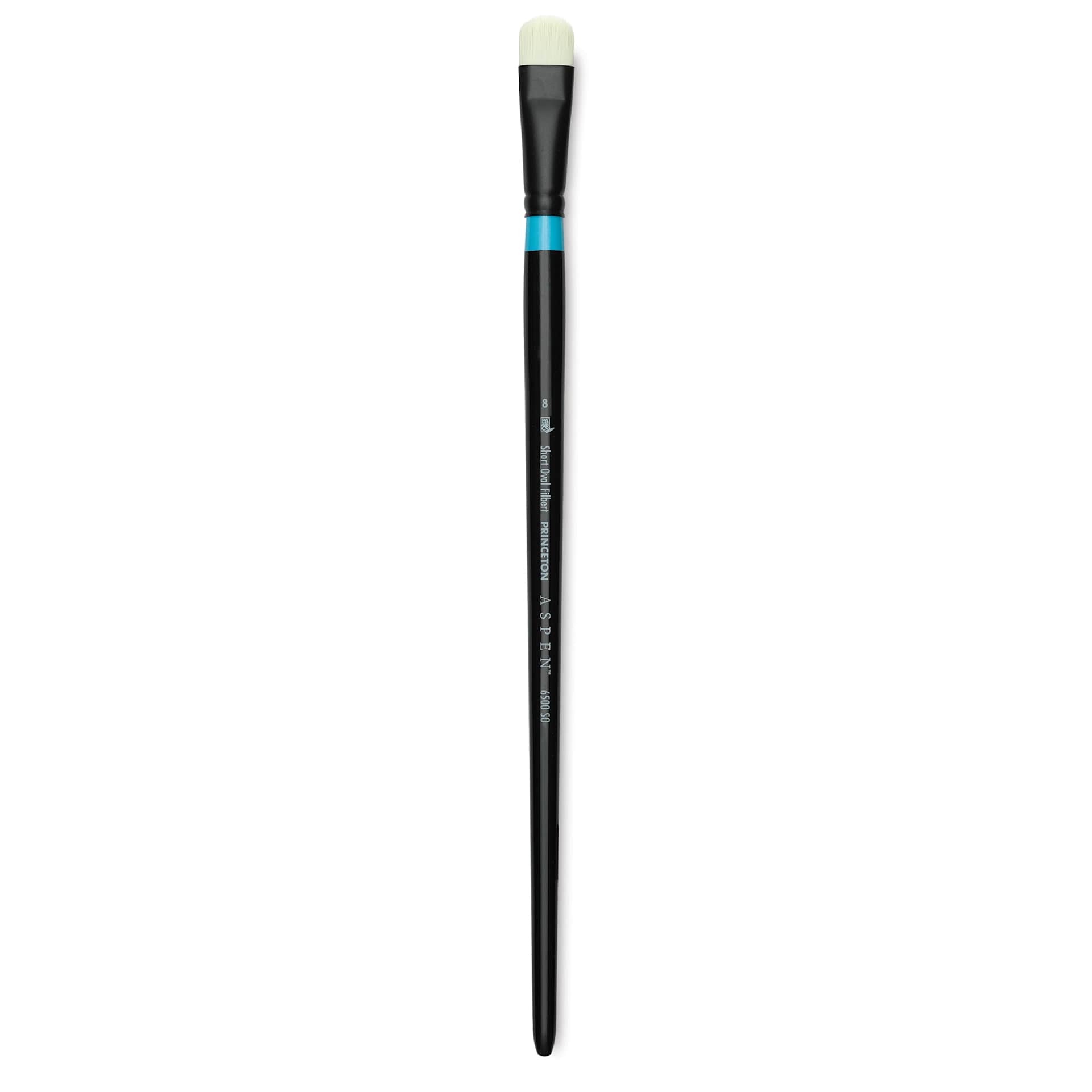 Princeton Series 6500 Aspen Synthetic Brush - Size 8, Short Oval Filbert, Long Handle