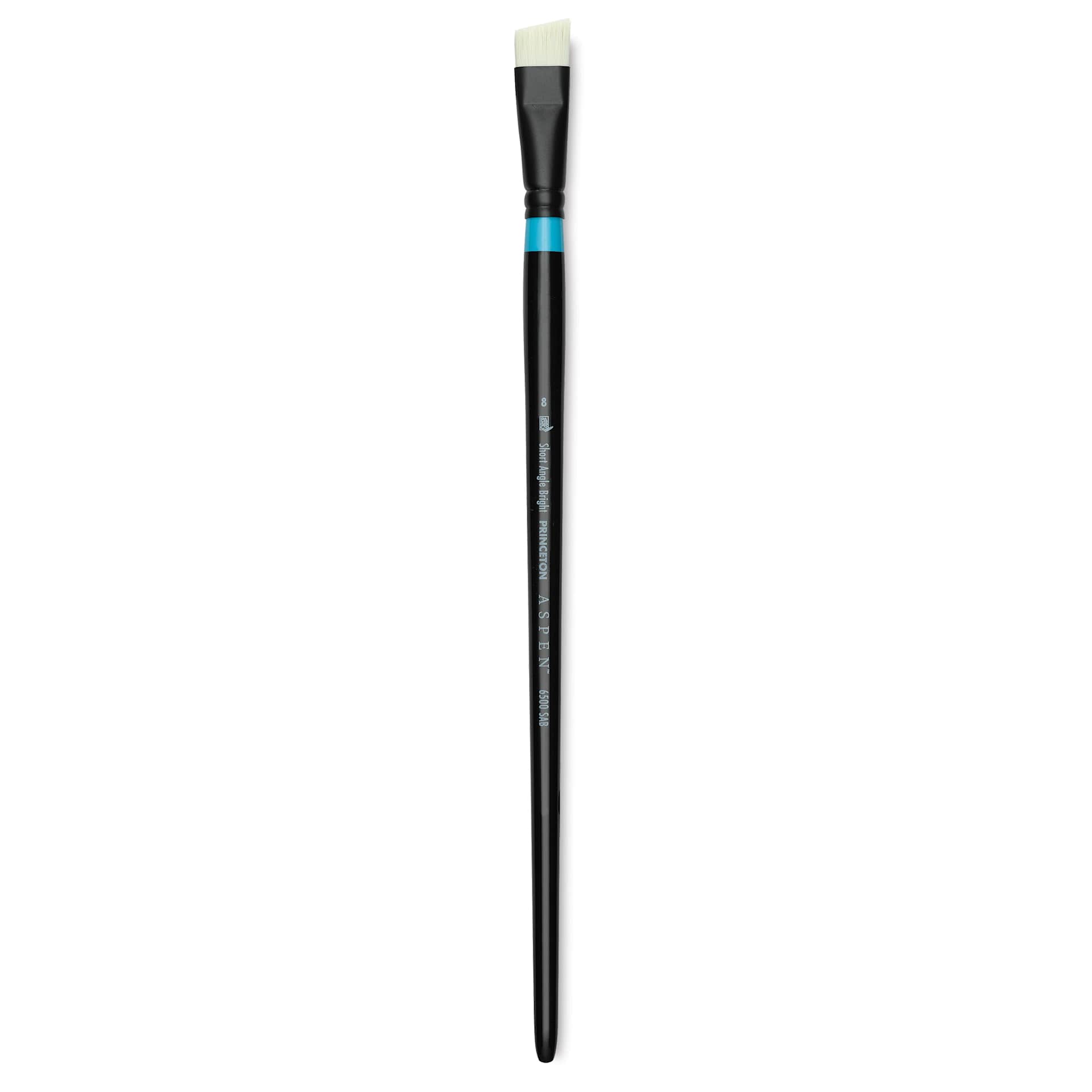 Princeton Series 6500 Aspen Synthetic Brush - Size 8, Short Angle Bright, Long Handle