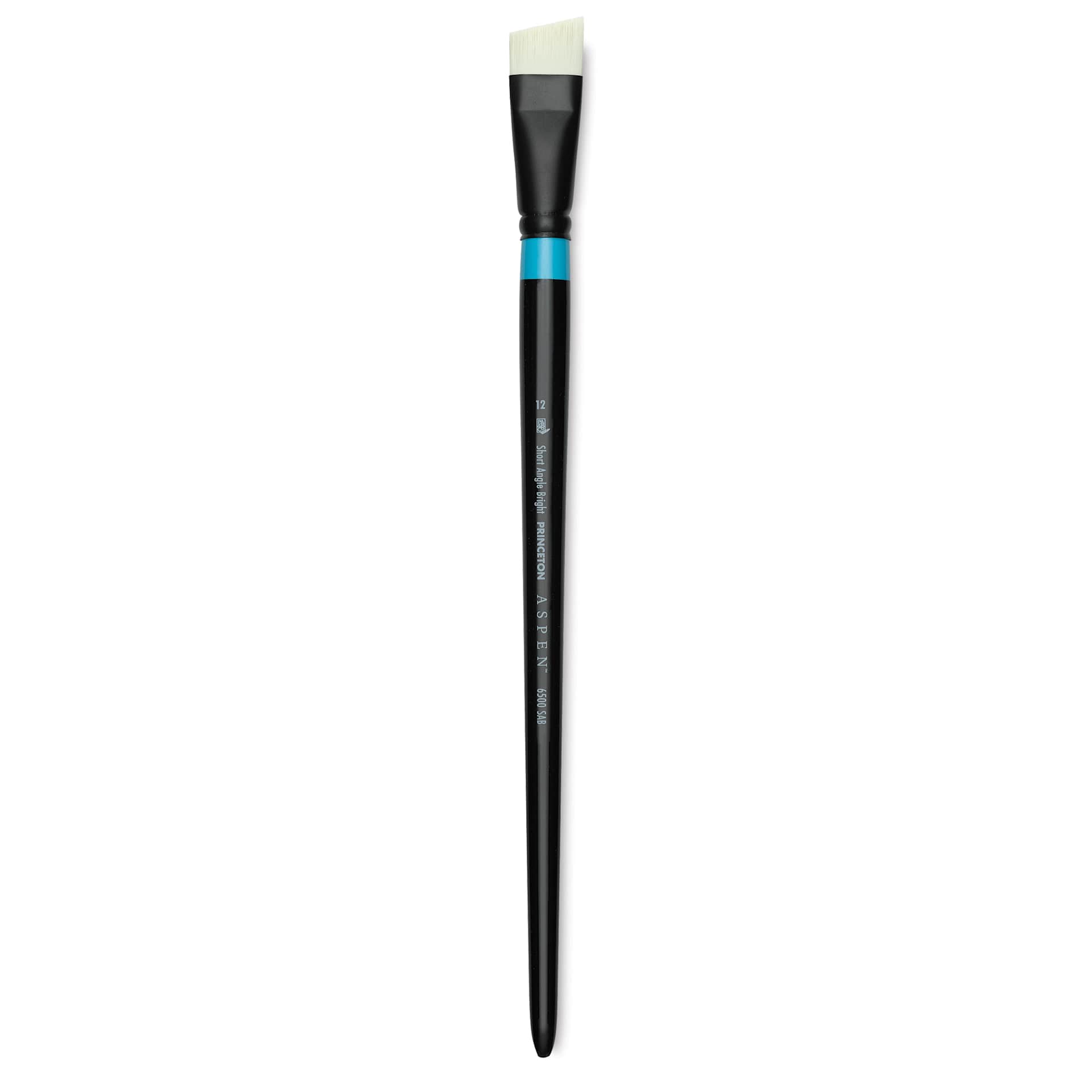 Princeton Series 6500 Aspen Synthetic Brush - Size 12, Short Angle Bright, Long Handle