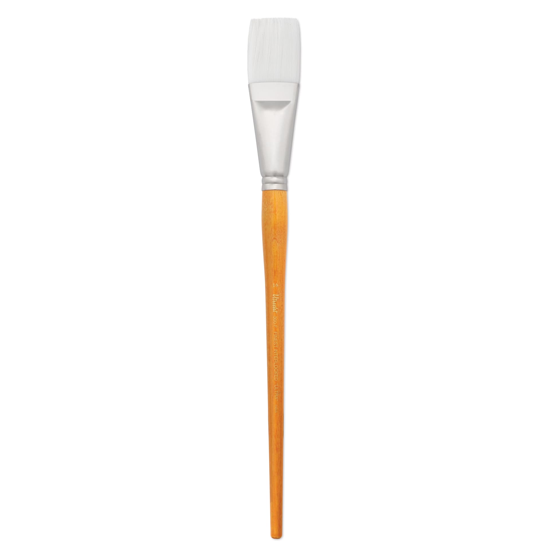 Utrecht Series 300 White Taklon Brush - Flat, Size 16, Long Handle
