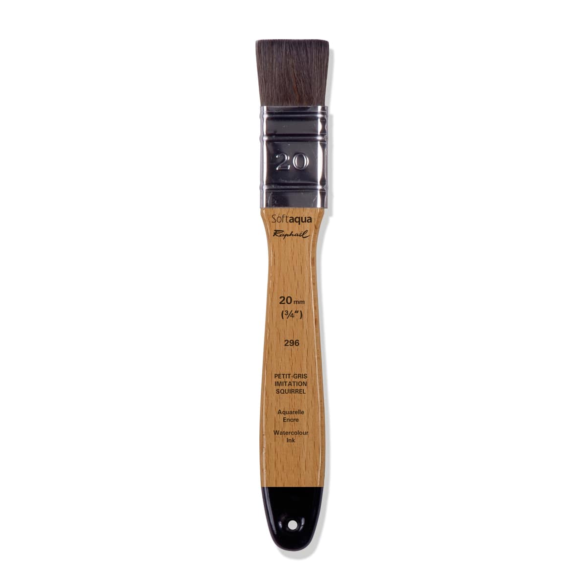 Raphaël Soft Aqua Brush - Short Handle, Large Flat, Size 20