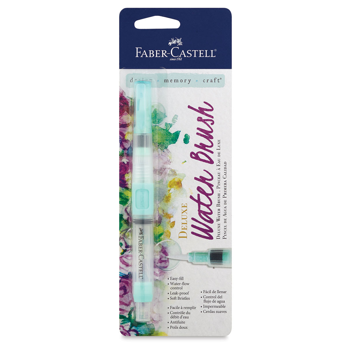 Faber-Castell Design Memory Craft Deluxe Water Brush - Front of package with brush shown