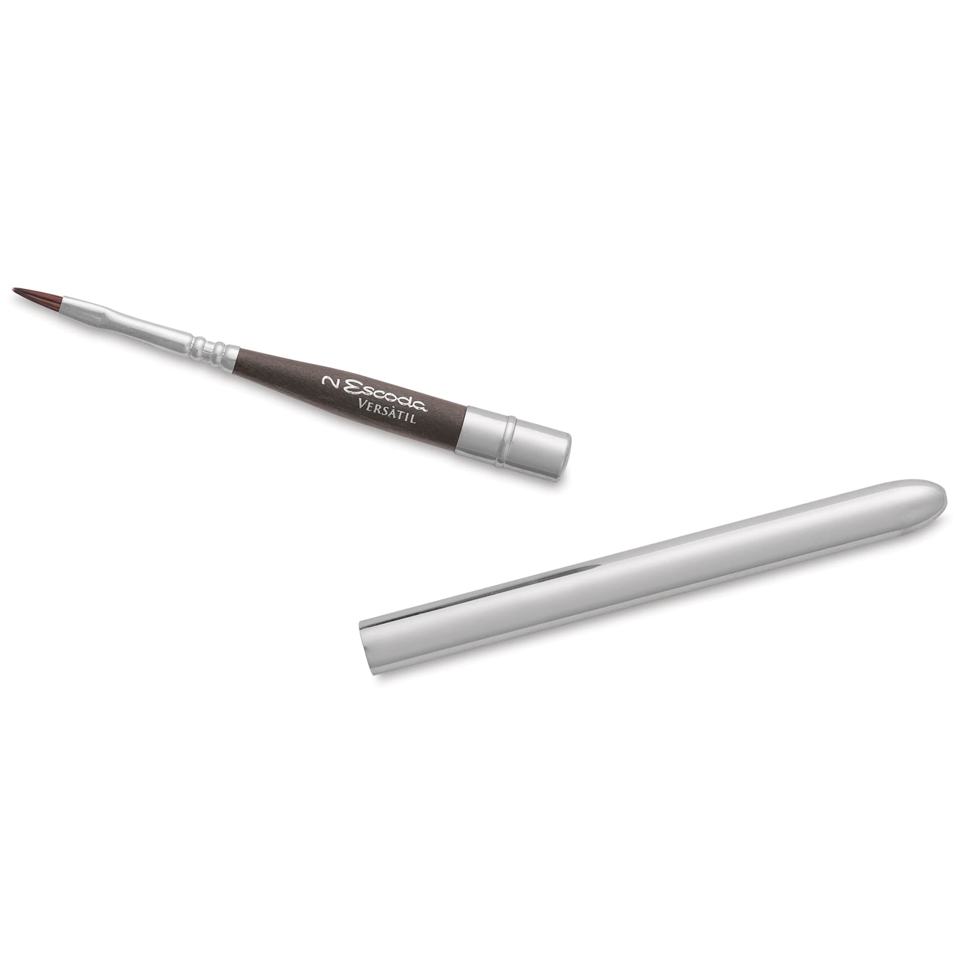 Escoda Versatil Travel Brush - Filbert, Short Handle, Size 2, handle and brush top