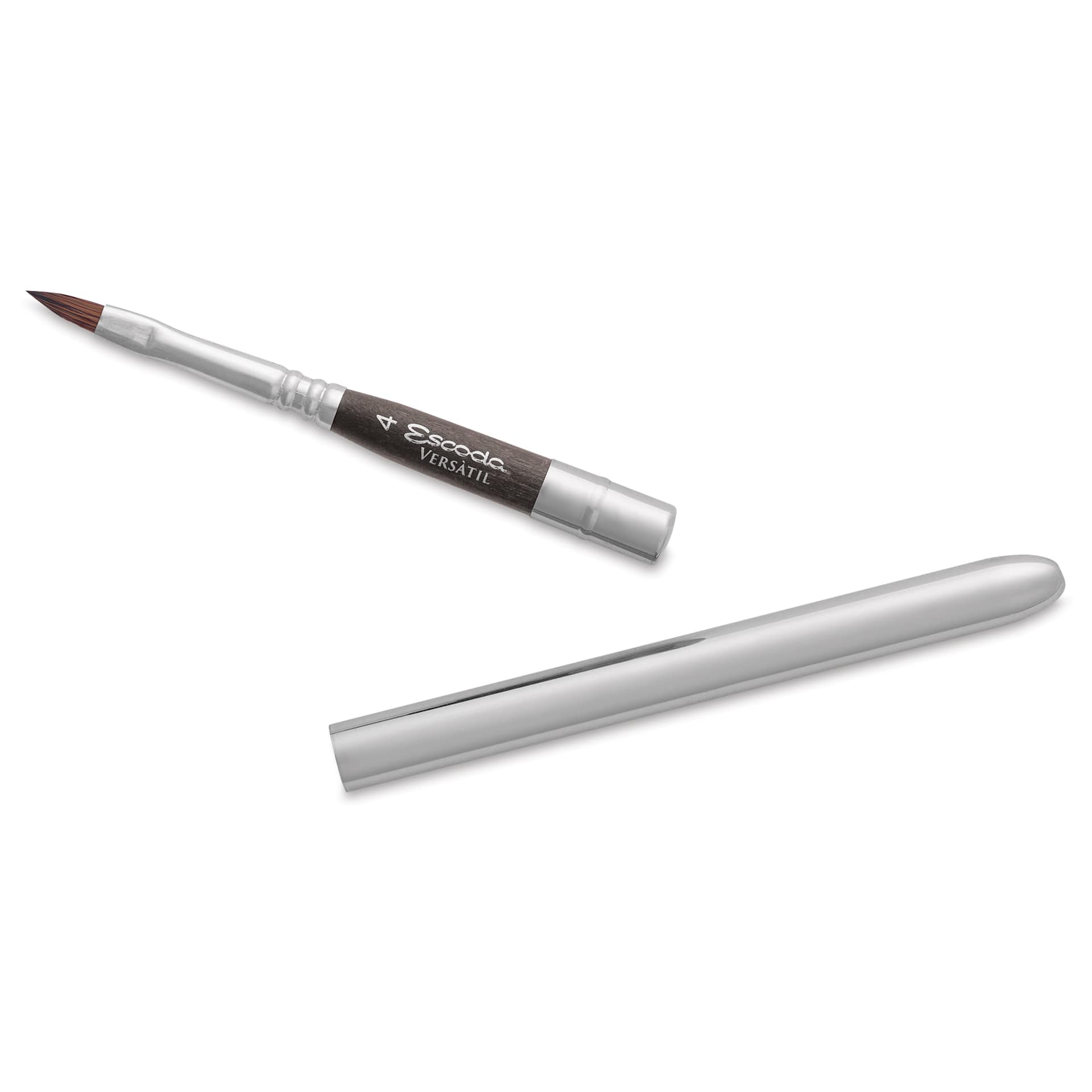 Escoda Versatil Travel Brush - Filbert, Short Handle, Size 4, handle and brush top