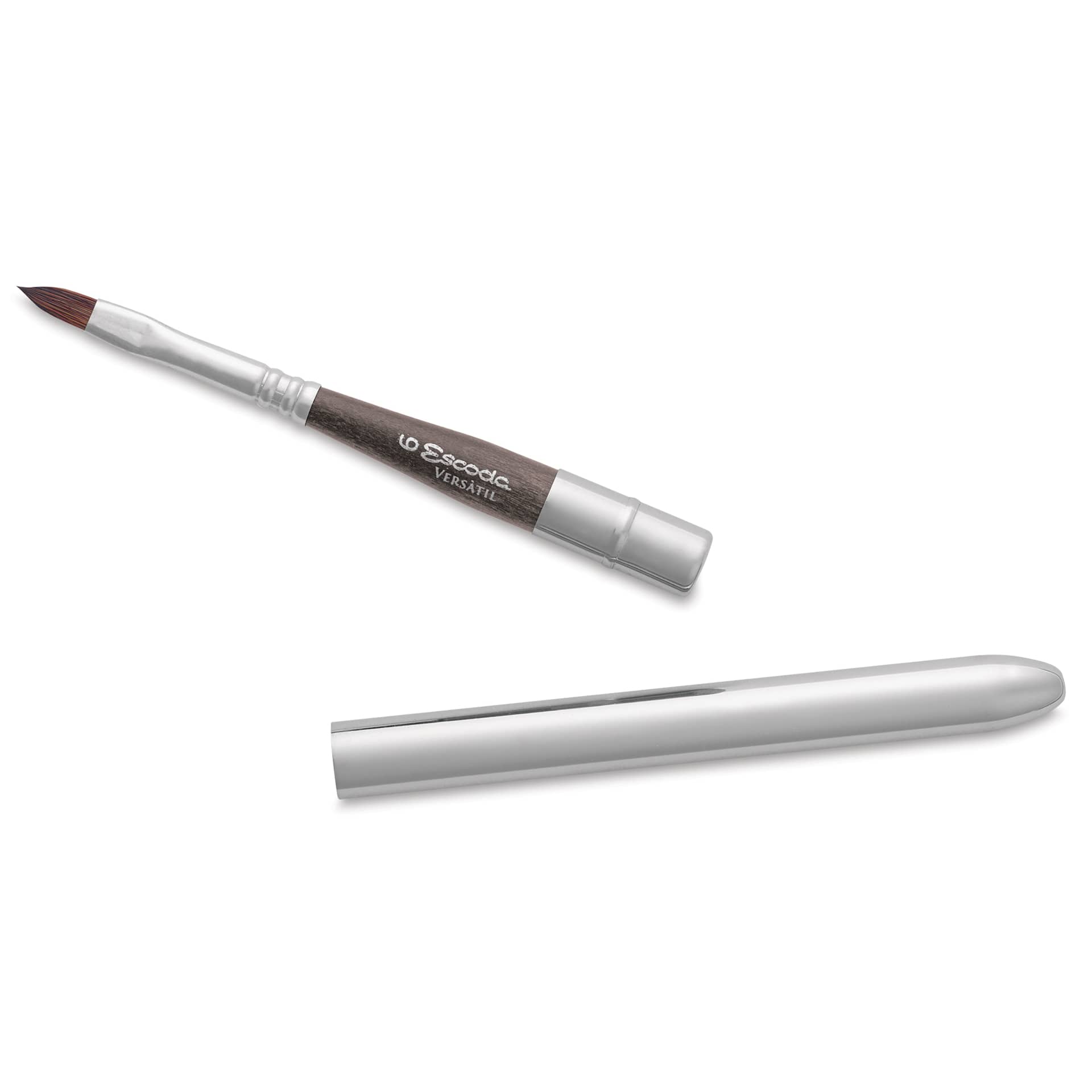 Escoda Versatil Travel Brush - Filbert, Short Handle, Size 6, handle and brush top