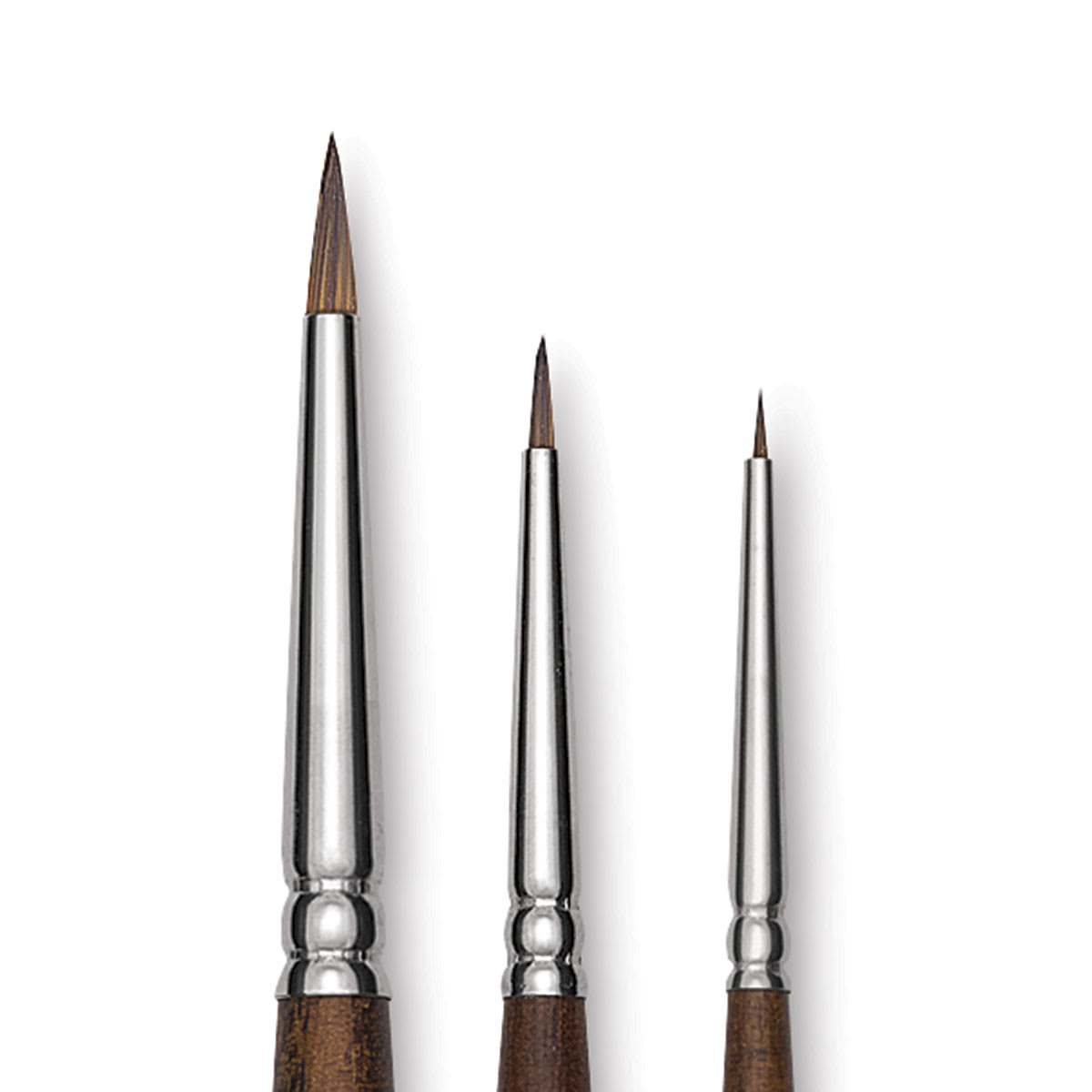 Raphaél Precision Brushes - Closeup of 3 Retouch brushes shown 