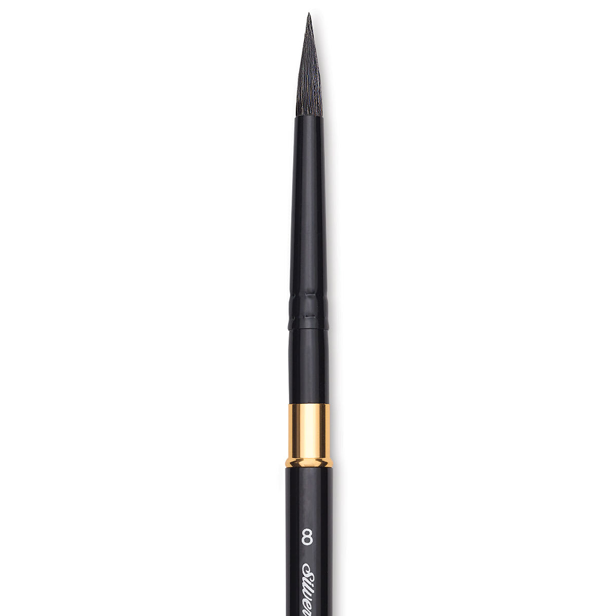 Silver Brush Black Velvet Voyage Brush - Travel Round, Size 8 (close-up)