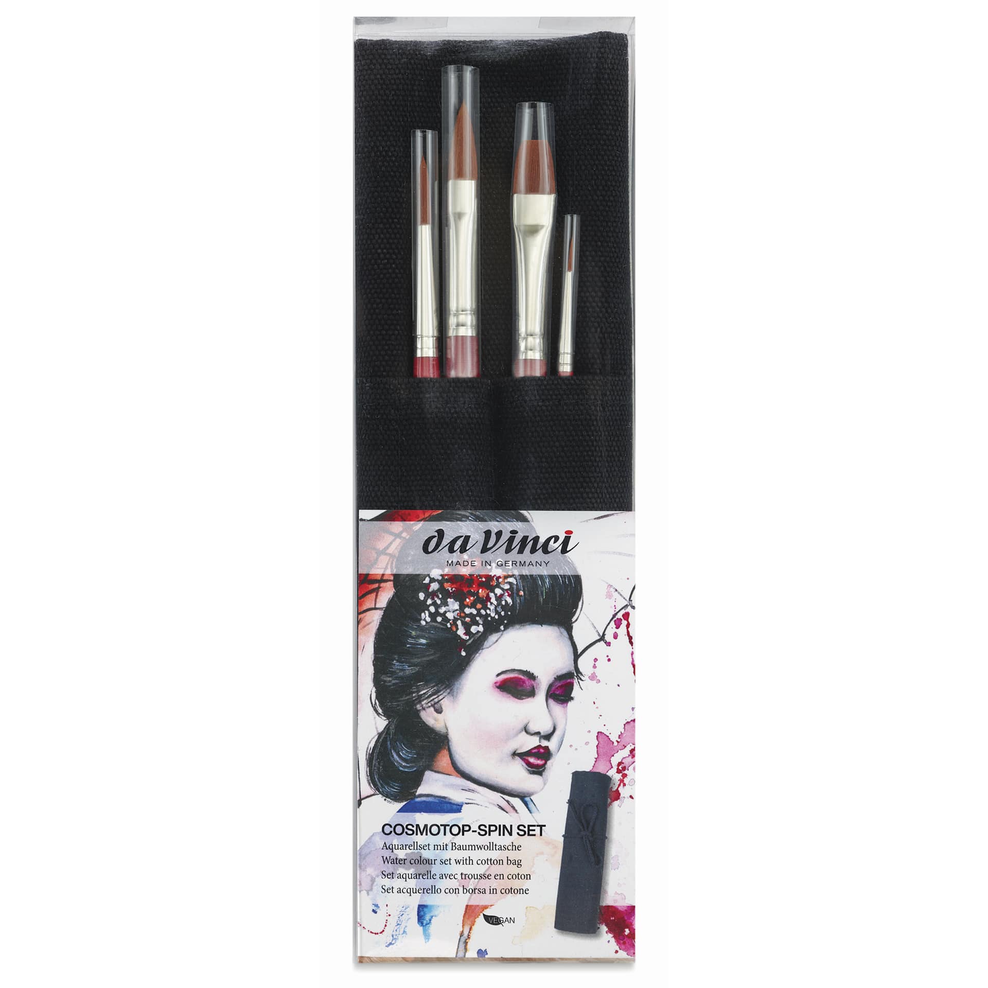 Da Vinci Cosmotop Spin Brushes - Assorted, Set of 4 with Carrying Bag, front of the packaging