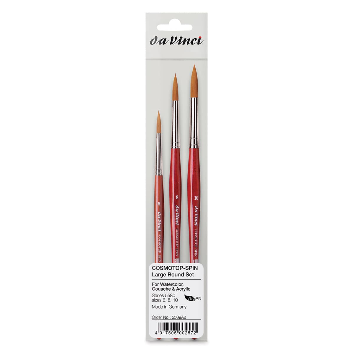 Da Vinci Cosmotop Spin Brushes - Large Rounds, Set of 3, Short Handle