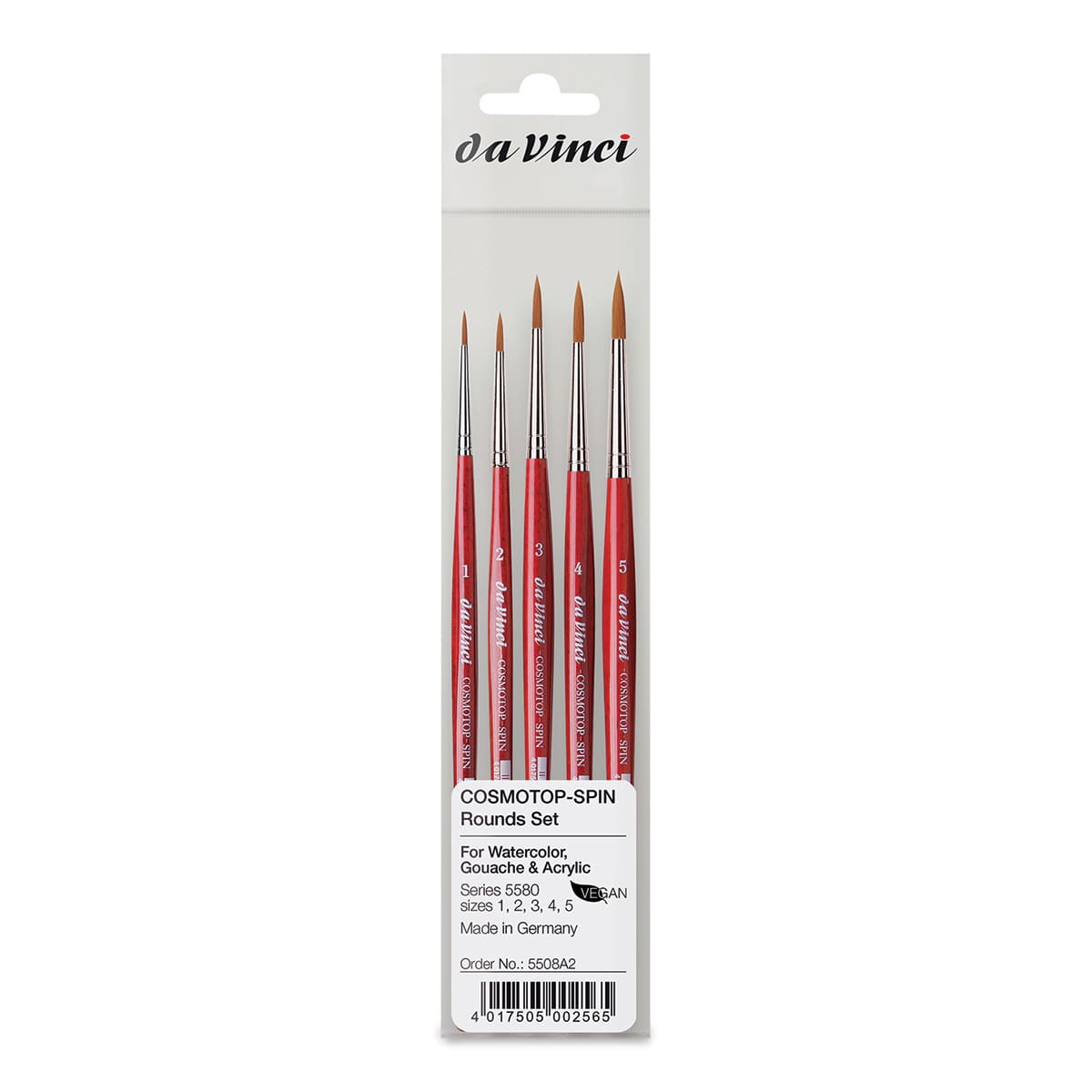 Da Vinci Cosmotop Spin Brushes - Small Rounds, Set of 5, Short Handle